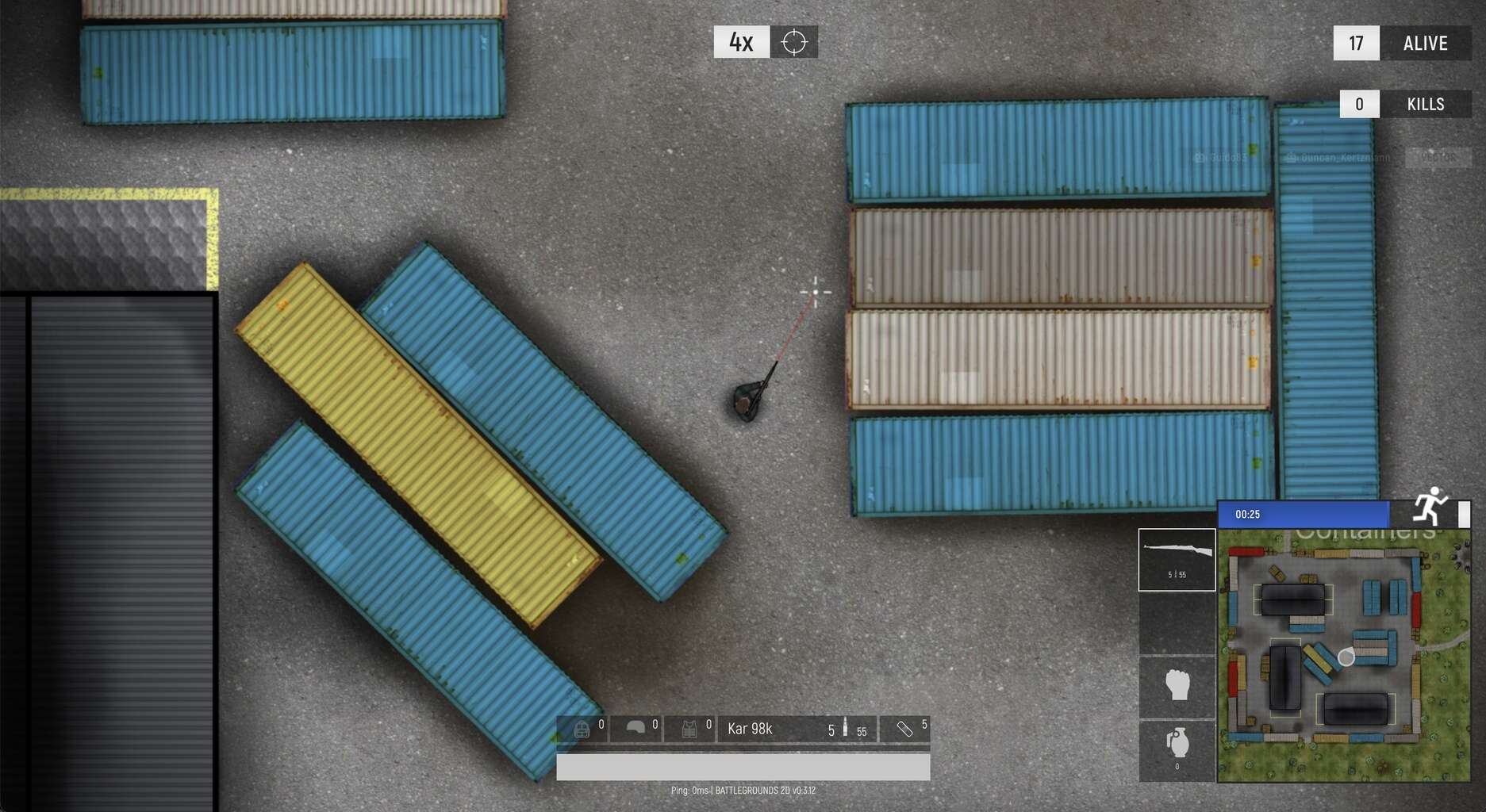 a screenshot of the battle-royale io-game battlegrounds2d