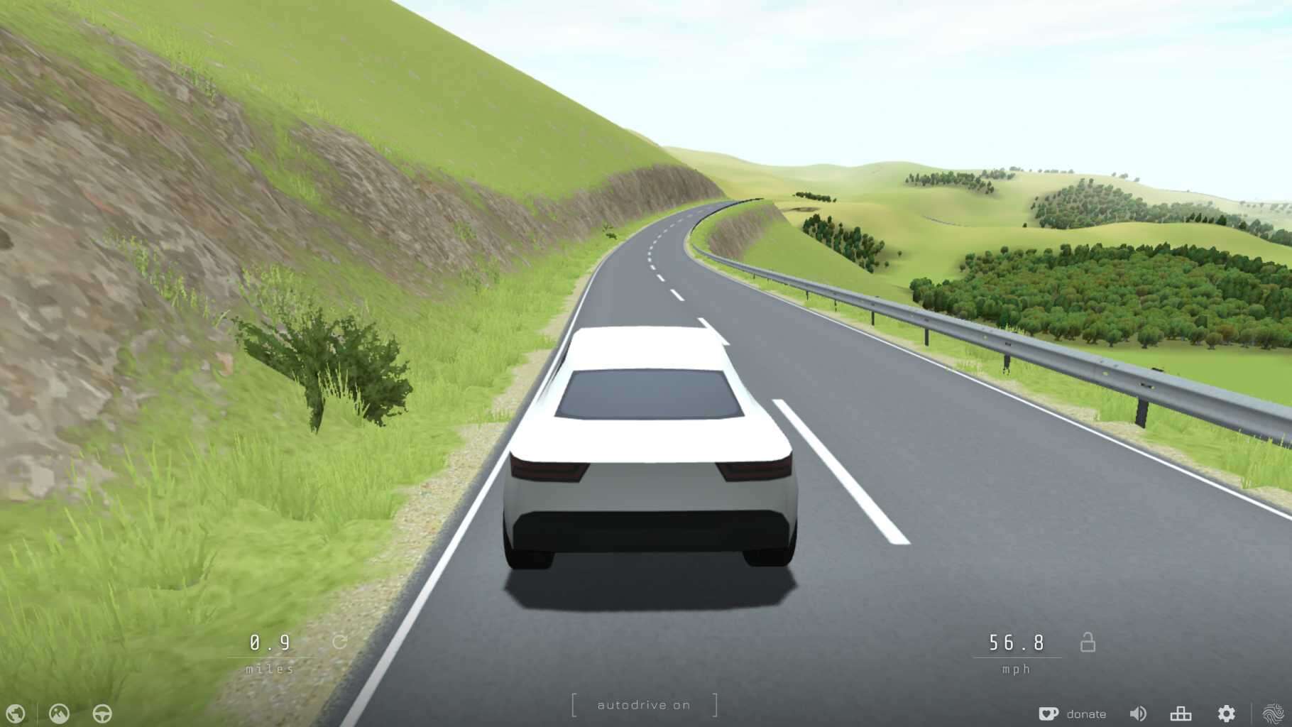 a screenshot of the car-games web-game slowroads.io