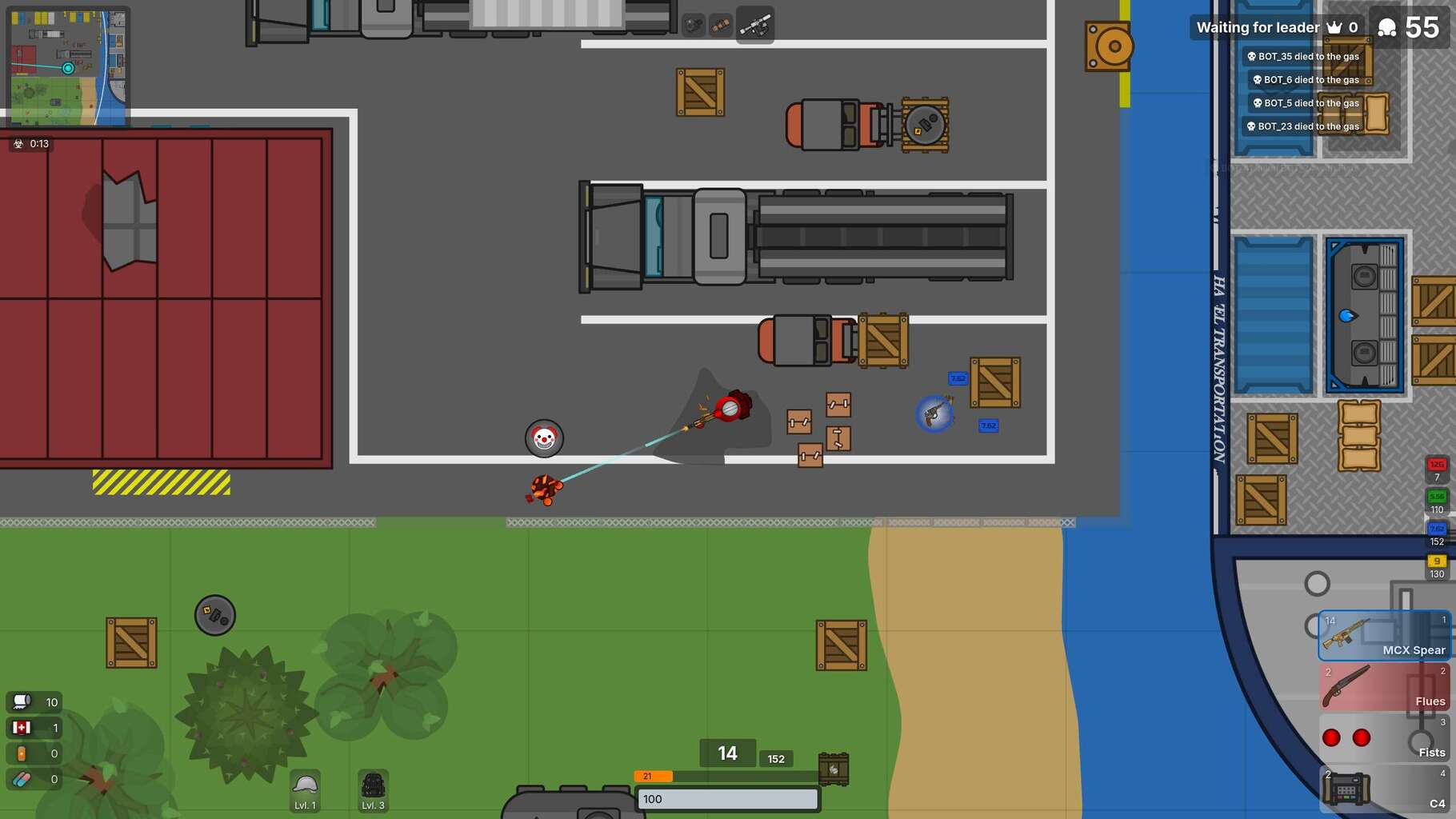 a screenshot of the battle-royale io-game suroi.io