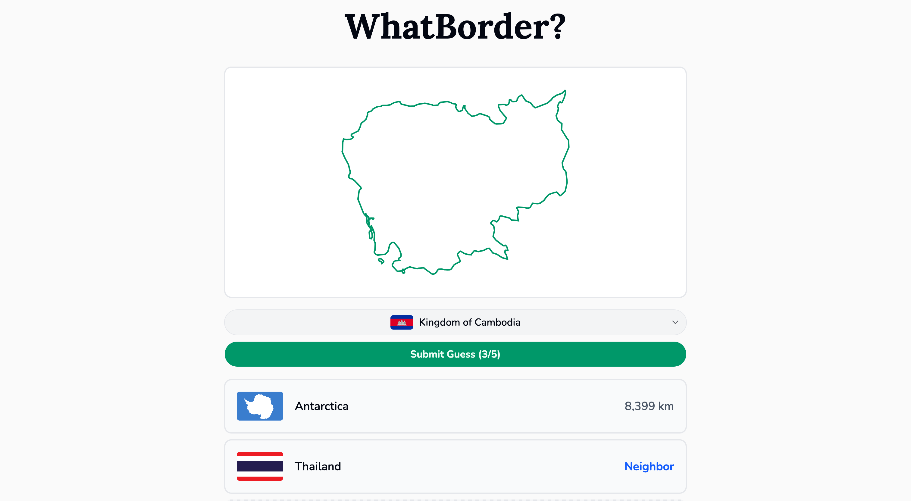 a screenshot of the puzzle games browser-game WhatBorder?